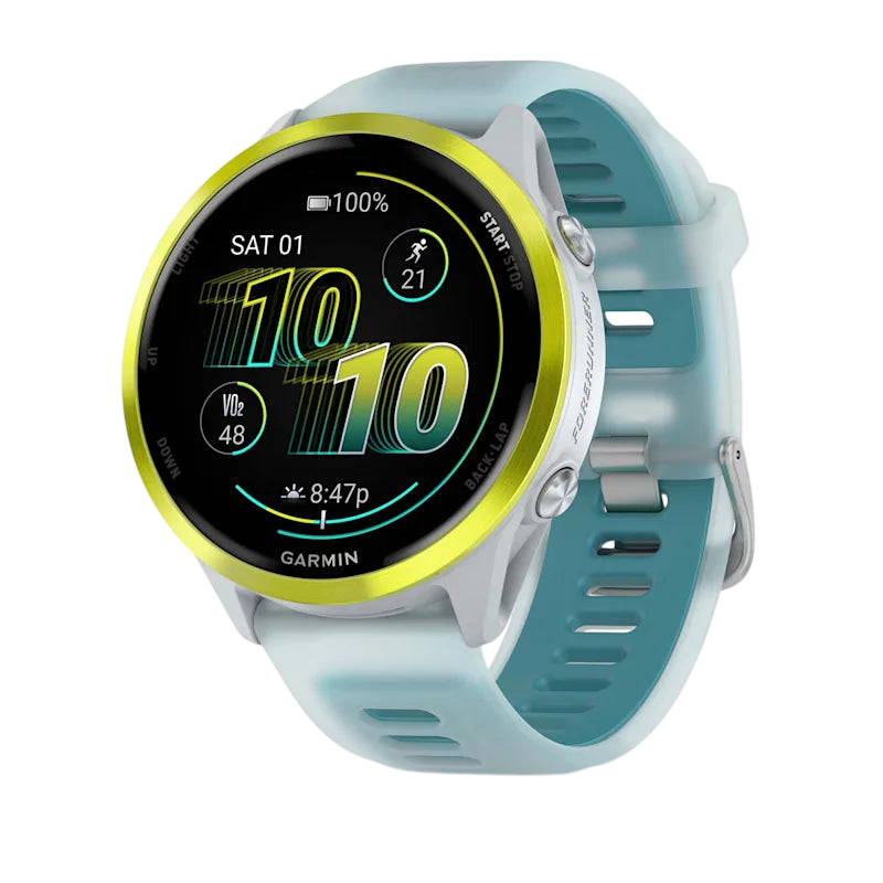 Garmin Forerunner 570 AMOLED GPS Running Smartwatch - Slate Gray Aluminium with Translucent Black Band - International Warranty