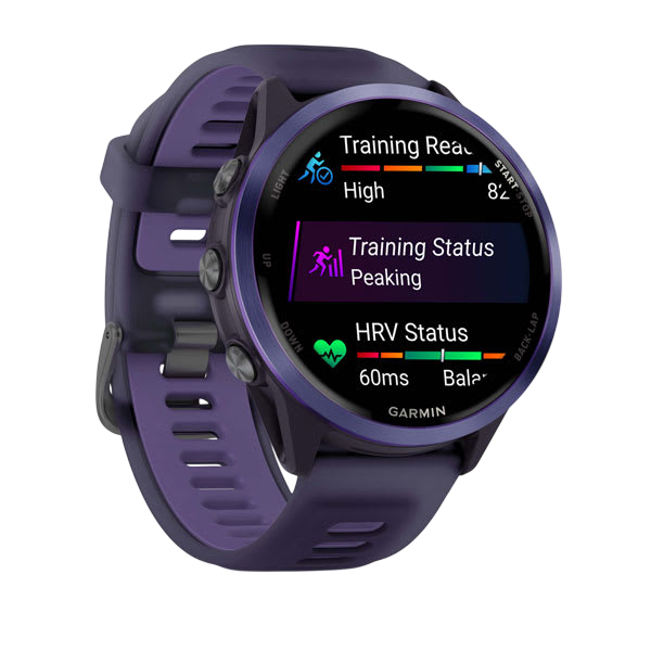 Garmin Forerunner 570 AMOLED GPS Running Smartwatch - Slate Gray Aluminium with Translucent Black Band - International Warranty