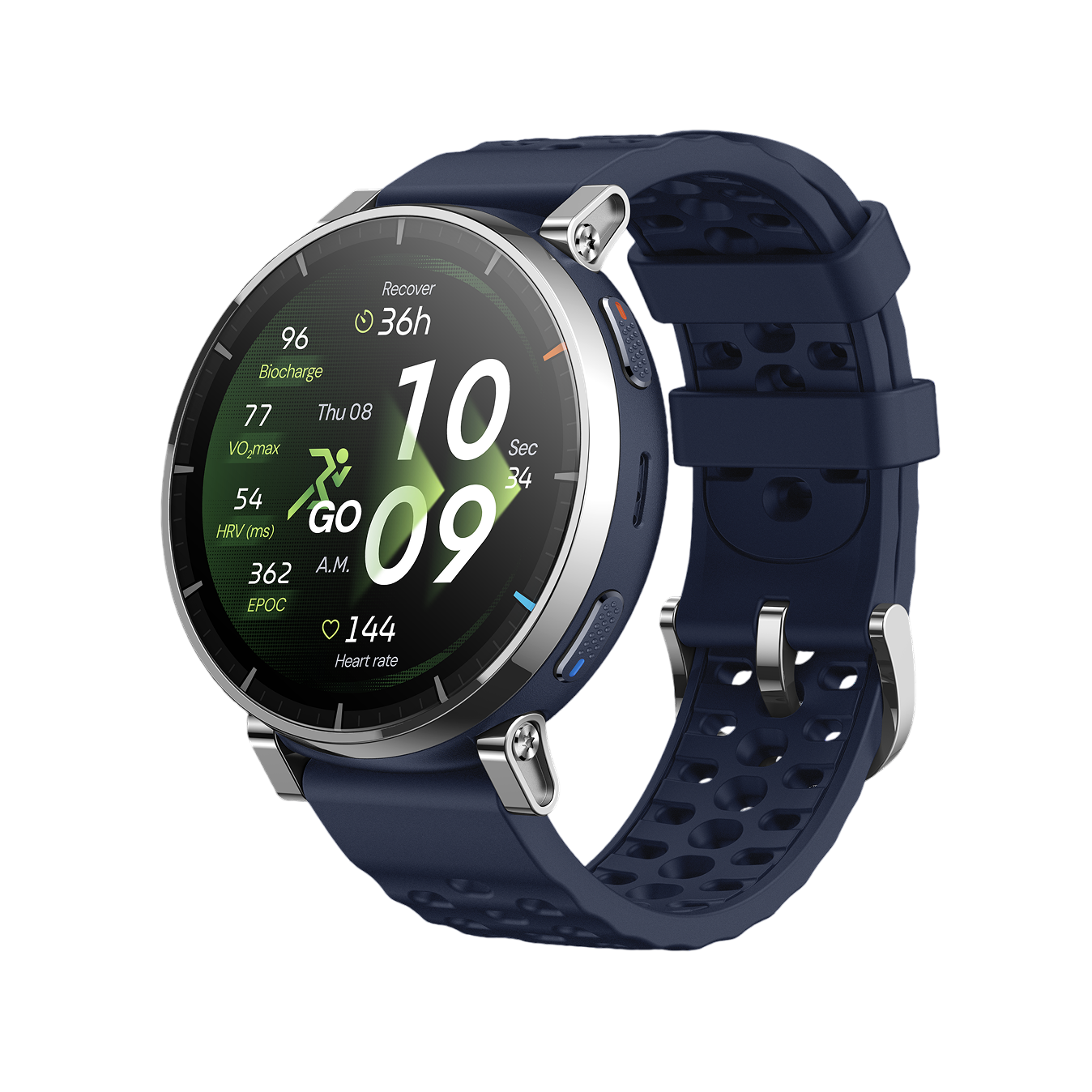 Amazfit Active 3 Premium Smartwatch - Sapphire AMOLED, Offline Maps, Running Power