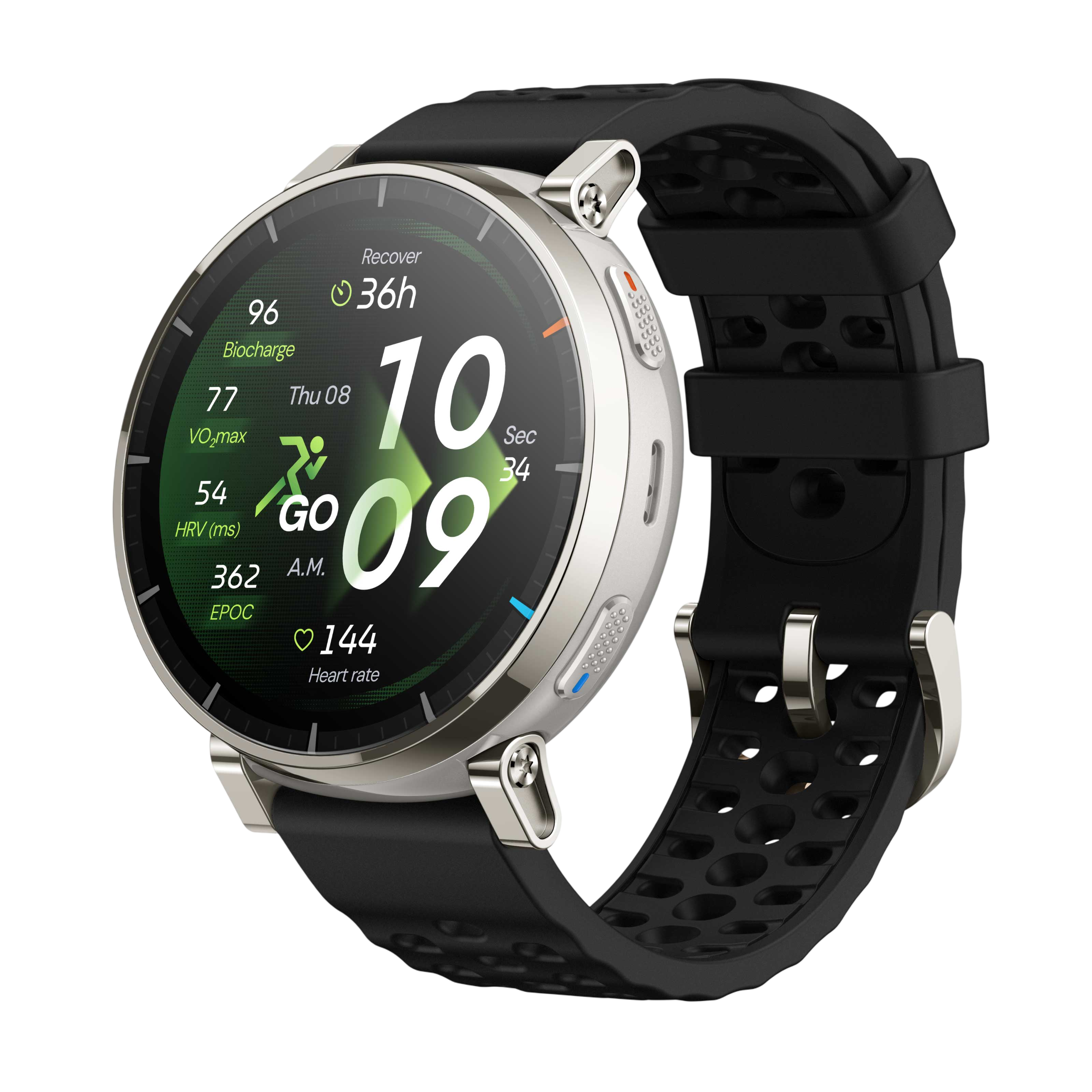 Amazfit Active 3 Premium Smartwatch - Sapphire AMOLED, Offline Maps, Running Power