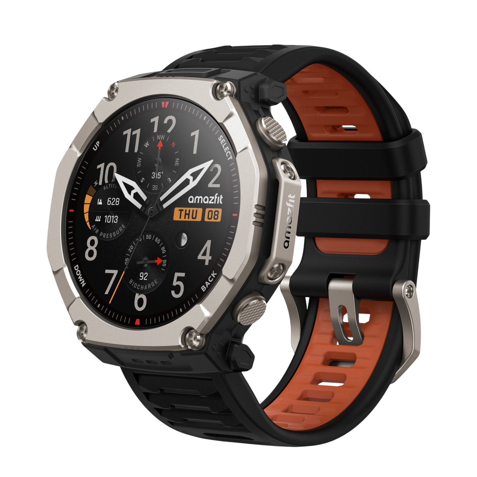 Amazfit T-Rex Ultra 2 Outdoor Smartwatch - 51mm Titanium, 30-Day Battery, 64GB Maps