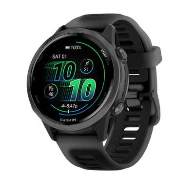 Garmin Forerunner 570 AMOLED GPS Running Smartwatch - Slate Gray Aluminium with Translucent Black Band - International Warranty