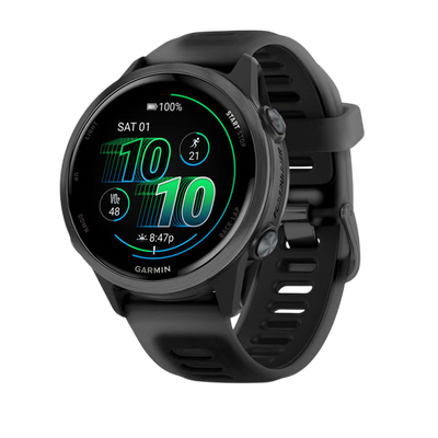 Garmin Forerunner 570 AMOLED GPS Running Smartwatch - Slate Gray Aluminium with Translucent Black Band - International Warranty