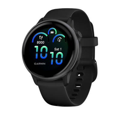 Garmin Vivoactive 6 Health & Fitness GPS Smartwatch - Slate with Black Silicone Band - International Warranty