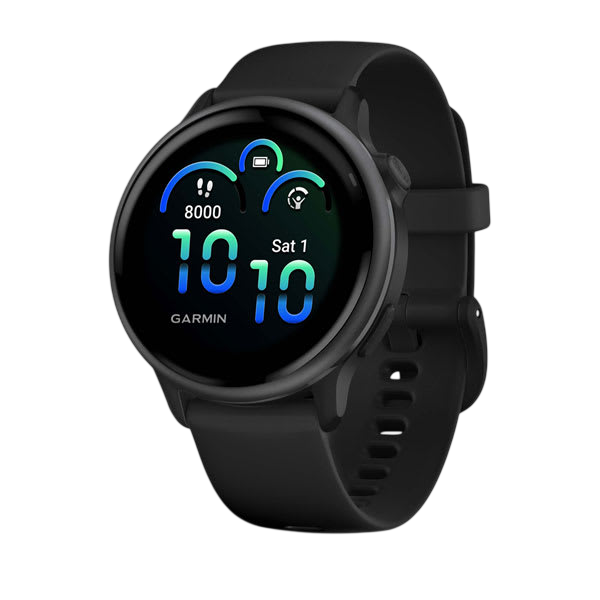 Garmin Vivoactive 6 Health & Fitness GPS Smartwatch - Slate with Black Silicone Band - International Warranty