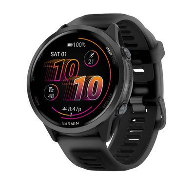 Garmin Forerunner 570 AMOLED GPS Running Smartwatch - Slate Gray Aluminium with Translucent Black Band - International Warranty