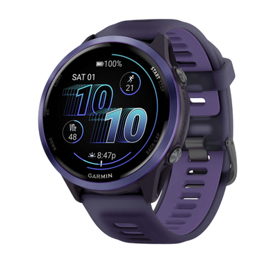 Garmin Forerunner 570 AMOLED GPS Running Smartwatch - Slate Gray Aluminium with Translucent Black Band - International Warranty