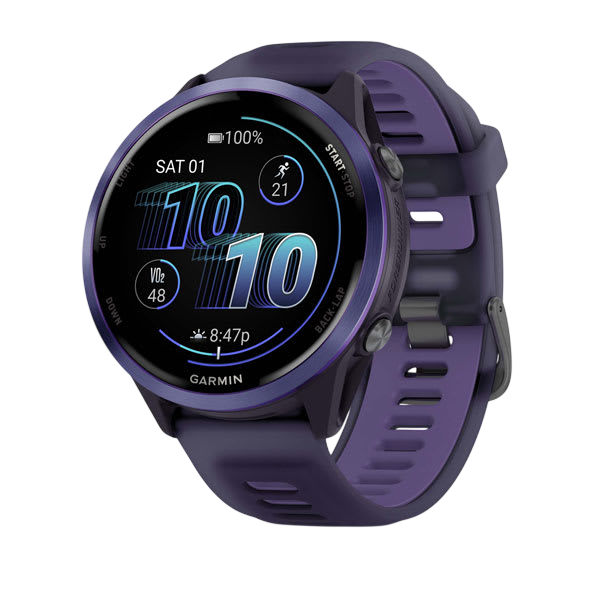 Garmin Forerunner 570 AMOLED GPS Running Smartwatch - Slate Gray Aluminium with Translucent Black Band - International Warranty