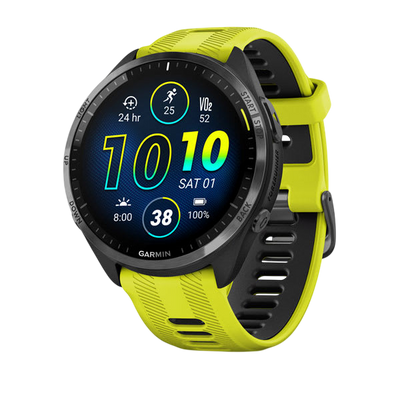 Garmin Forerunner 965 Premium GPS Running Smartwatch - Carbon Gray DLC Titanium Bezel with Black Case - International Warranty