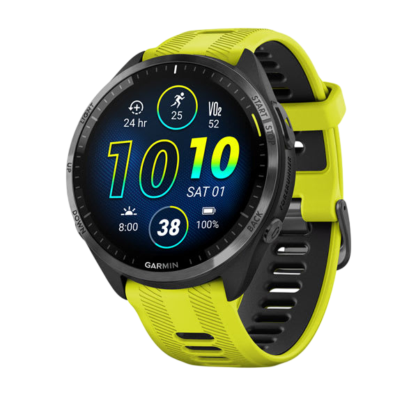 Garmin Forerunner 965 Premium GPS Running Smartwatch - Carbon Gray DLC Titanium Bezel with Black Case - International Warranty