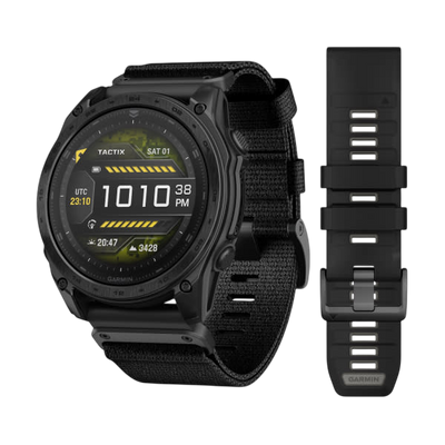 Garmin Tactix 8 AMOLED Sapphire Premium Tactical GPS Smartwatch - Black DLC Titanium - International Warranty