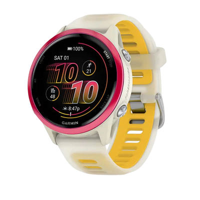 Garmin Forerunner 570 AMOLED GPS Running Smartwatch - Slate Gray Aluminium with Translucent Black Band - International Warranty
