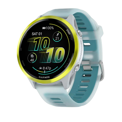 Garmin Forerunner 570 AMOLED GPS Running Smartwatch - Slate Gray Aluminium with Translucent Black Band - International Warranty