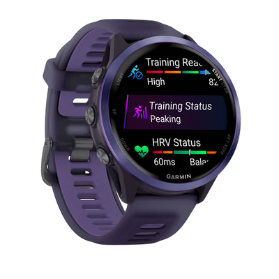 Garmin Forerunner 570 AMOLED GPS Running Smartwatch - Slate Gray Aluminium with Translucent Black Band - International Warranty
