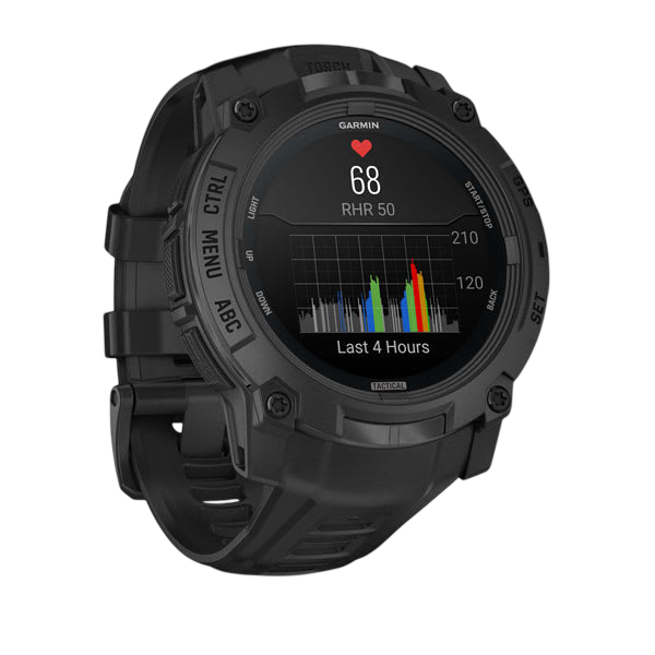 Garmin Instinct 3 50mm AMOLED Tactical Edition Rugged GPS Smartwatch - International Warranty