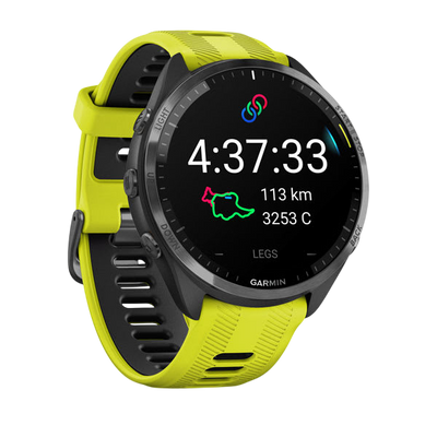 Garmin Forerunner 965 Premium GPS Running Smartwatch - Carbon Gray DLC Titanium Bezel with Black Case - International Warranty