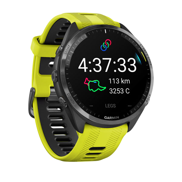 Garmin Forerunner 965 Premium GPS Running Smartwatch - Carbon Gray DLC Titanium Bezel with Black Case - International Warranty
