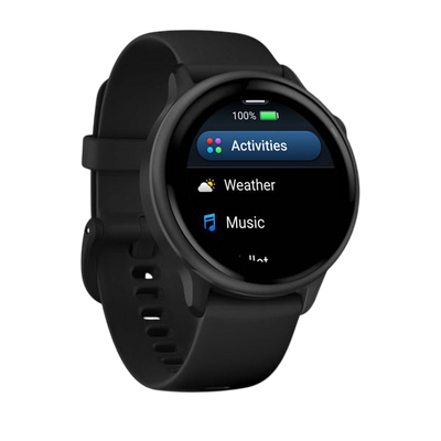 Garmin Vivoactive 6 Health & Fitness GPS Smartwatch - Slate with Black Silicone Band - International Warranty
