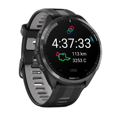 Garmin Forerunner 965 Premium GPS Running Smartwatch - Carbon Gray DLC Titanium Bezel with Black Case - International Warranty