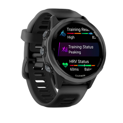 Garmin Forerunner 570 AMOLED GPS Running Smartwatch - Slate Gray Aluminium with Translucent Black Band - International Warranty