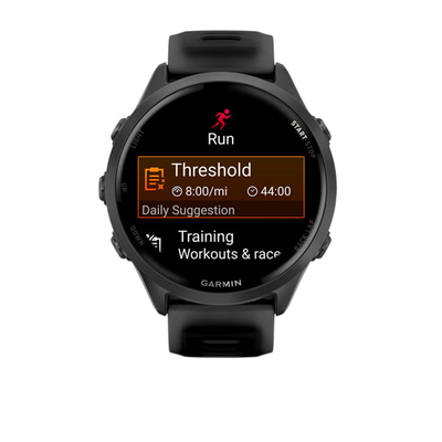 Garmin Forerunner 570 AMOLED GPS Running Smartwatch - Slate Gray Aluminium with Translucent Black Band - International Warranty