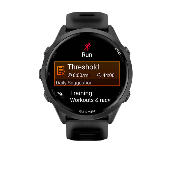 Garmin Forerunner 570 AMOLED GPS Running Smartwatch - Slate Gray Aluminium with Translucent Black Band - International Warranty