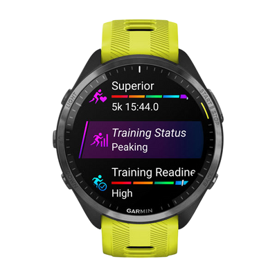 Garmin Forerunner 965 Premium GPS Running Smartwatch - Carbon Gray DLC Titanium Bezel with Black Case - International Warranty