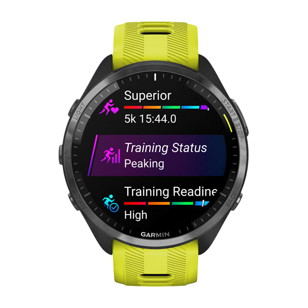 Garmin Forerunner 965 Premium GPS Running Smartwatch - Carbon Gray DLC Titanium Bezel with Black Case - International Warranty