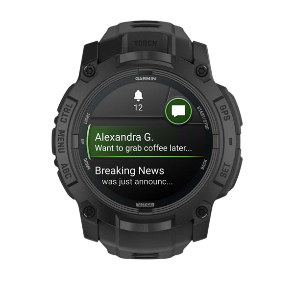 Garmin Instinct 3 50mm AMOLED Tactical Edition Rugged GPS Smartwatch - International Warranty